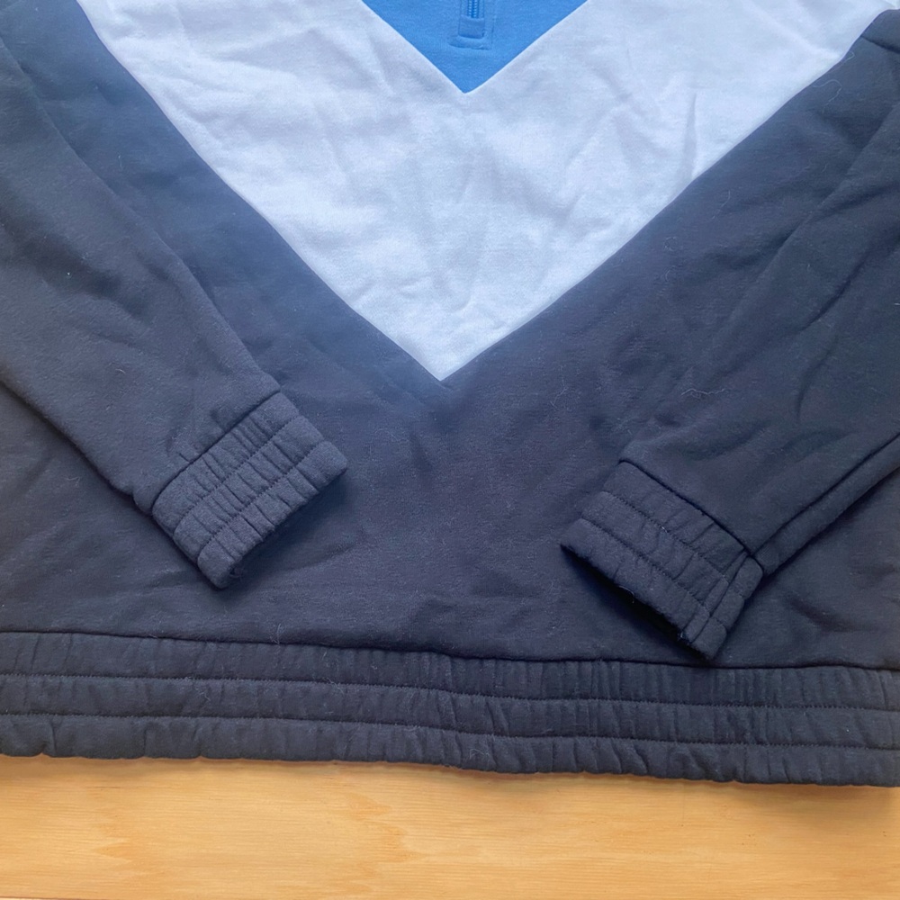 FILA Women's Black Blue White Long Sleeve 1/4 Zip‎ Pullover Sweatshirt Size L - Picture 2 of 5